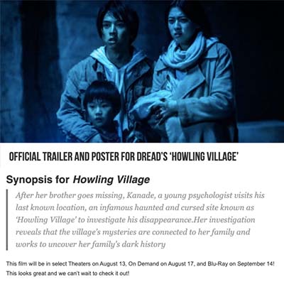 Official Trailer and Poster for Dread’s ‘Howling Village’